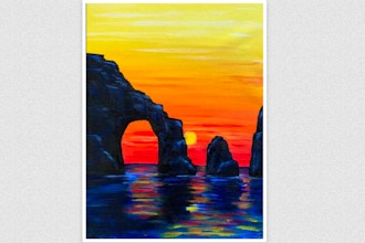 Paint Nite: Ocean Rock Silhouette